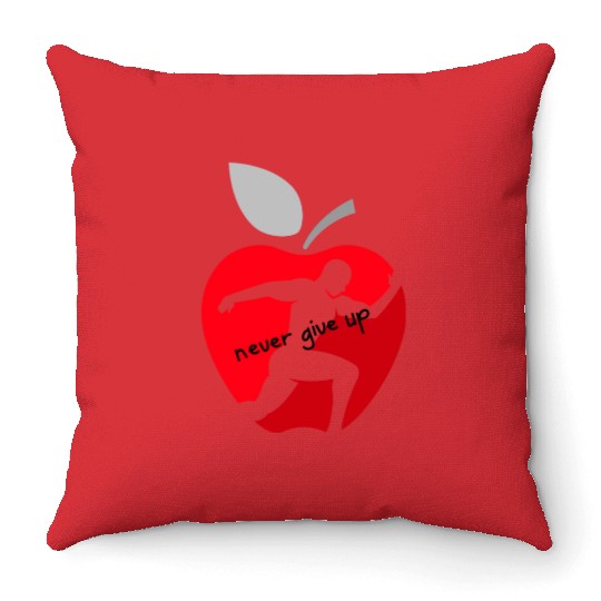 Never give up Throw Pillows nice design
