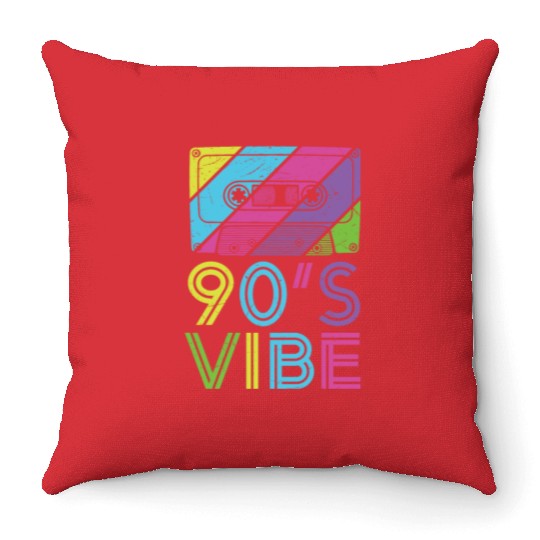 90's Vibe Retro Cassette Tape Music Throw Pillows