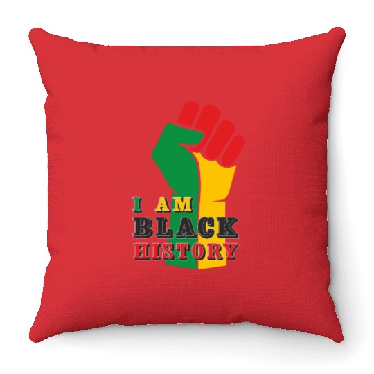 I Am Black History, Juneteenth, Freedom Day Throw Pillows