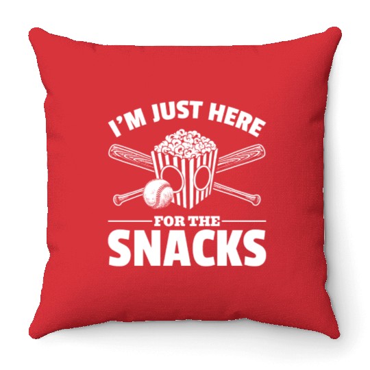 Popcorn Baseball Snack Food Lover Throw Pillows