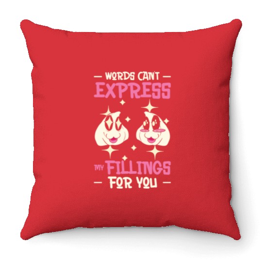 Dim Sums Filling Asian Food Chinese Food Fan Throw Pillows
