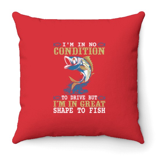 Funny fishing quote. Fishing lovers Throw Pillows