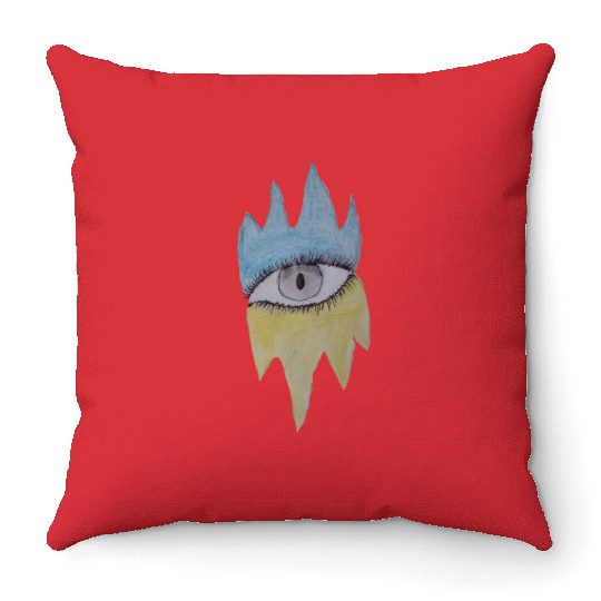 Draw the world in the middle is an eye design Throw Pillows