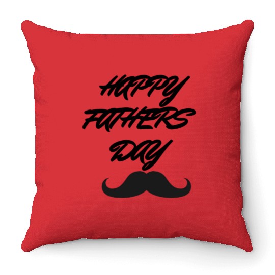 Happy Fathers Day Design Typography Throw Pillows