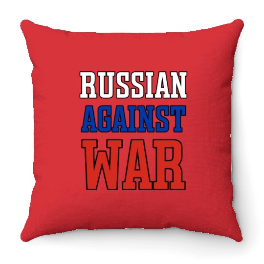 Russian Against war outline Throw Pillows