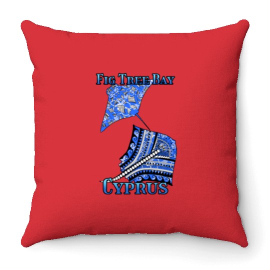 Fig Tree Bay Vacation Tribal Stingrays Throw Pillows