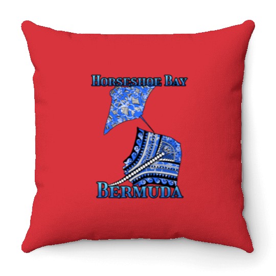 Horseshoe Bay Vacation Tribal Stingrays Throw Pillows