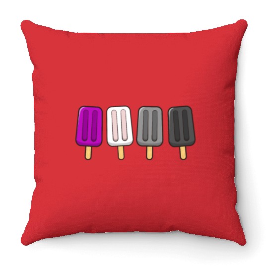 Asexual Popsicles 4th of July Ace Asex Subtle Throw Pillows