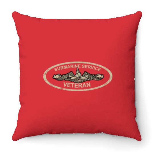 Vintage Us Navy Submarine Service Veteran T Throw Pillows