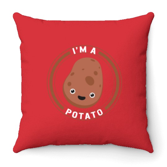 Potato Vegetable Throw Pillows, I'm A Potato Throw Pillows,