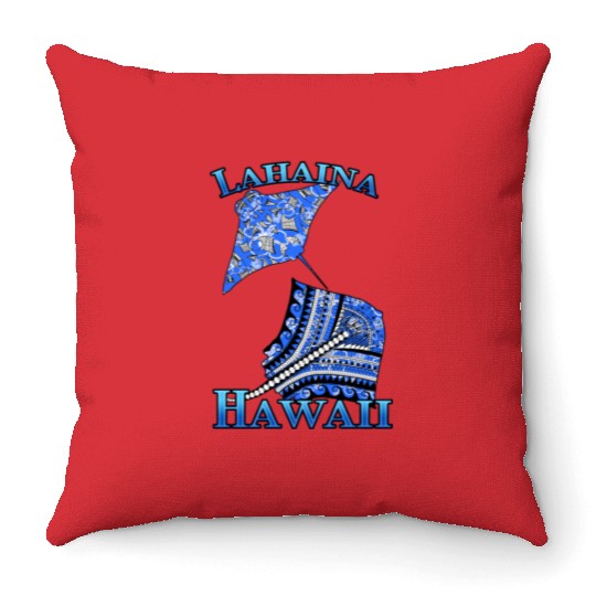 Lahaina Vacation Tribal Stingrays Throw Pillows