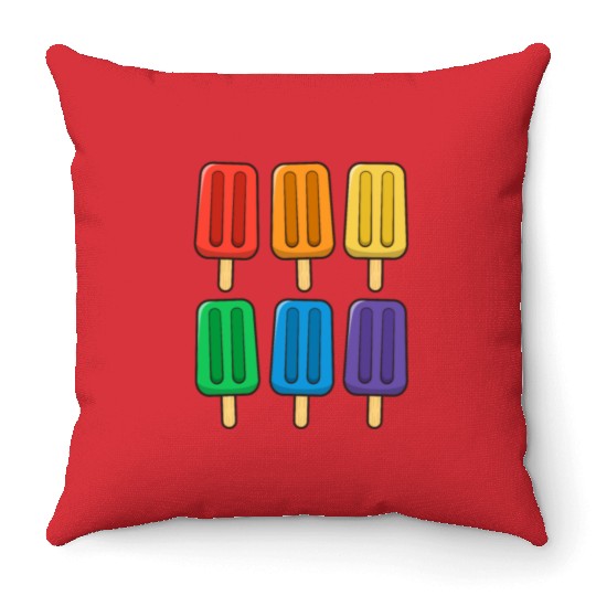 LGBT Flag Popsicles 4th of July Gay Subtle Pride Throw Pillows