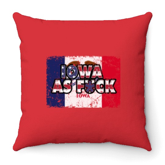 America US Flag State Flag Iowa Throw Pillows
