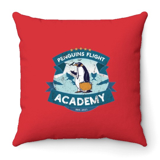 Penguin Academy Throw Pillows