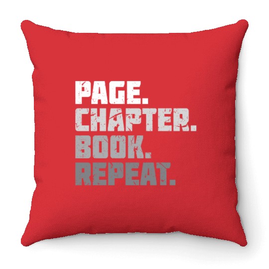 Page Chapter Book Lover Reading Throw Pillows