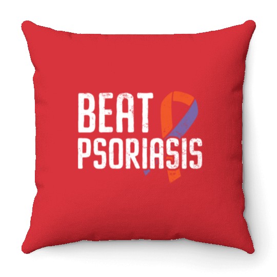 Beat Psoriasis Skin Disease Psoriasis Awareness Throw Pillows