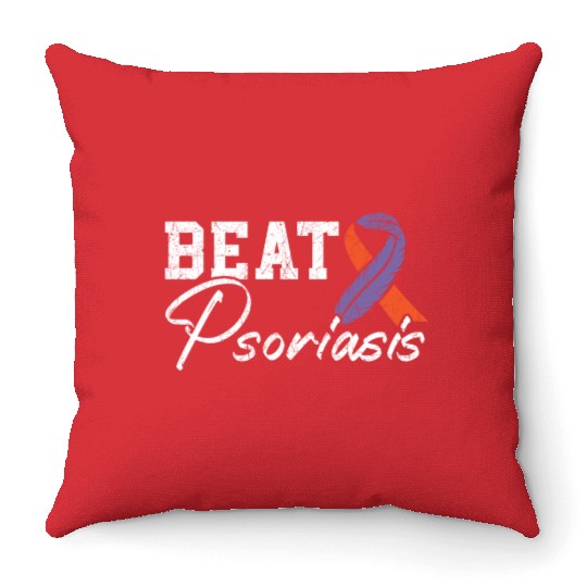 Beat Psoriasis Skin Disease Psoriasis Awareness Throw Pillows