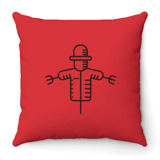 Farmer gift Ideas : farm scarecrow Throw Pillows