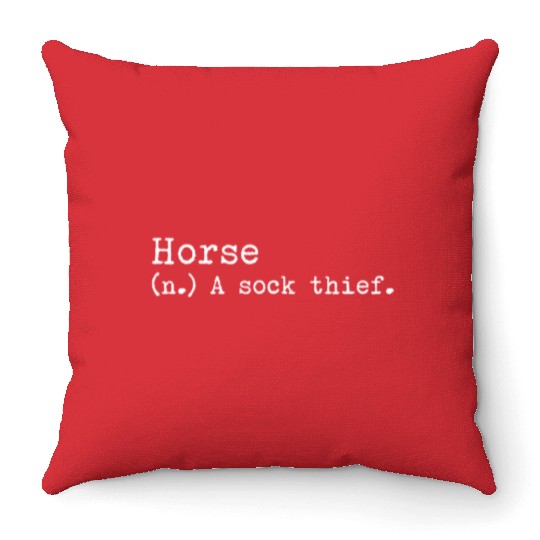 A Sock Thief Horse Throw Pillows