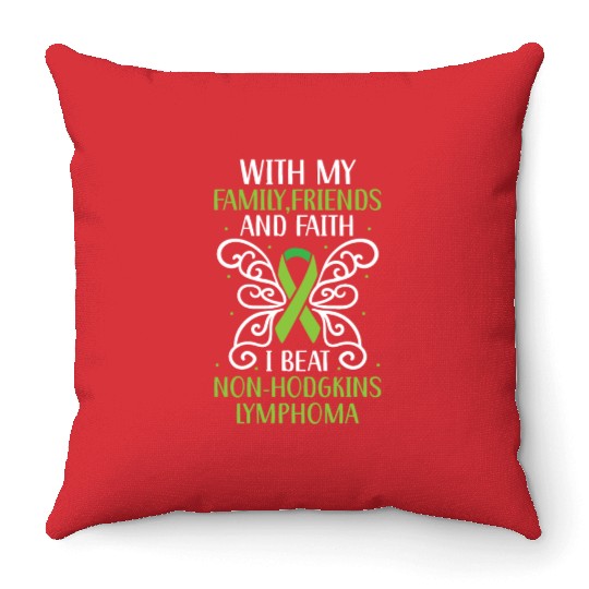 I Beat Non-Hodgkin Lymphoma Cancer Survivor Throw Pillows