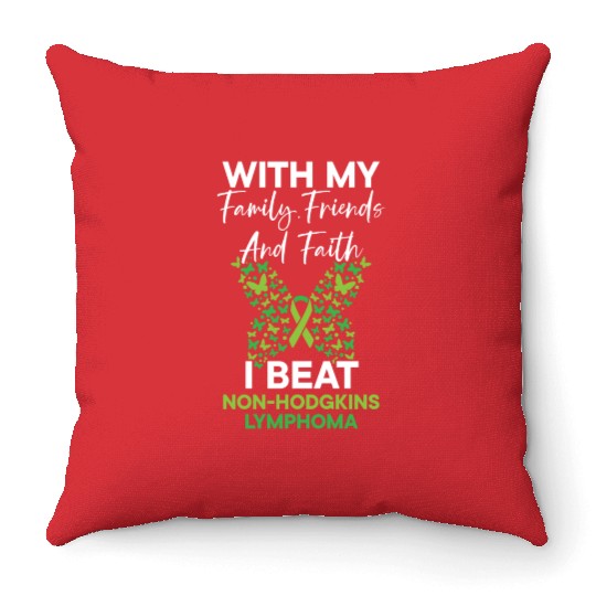 I Beat Non-Hodgkin Lymphoma Cancer Survivor Throw Pillows