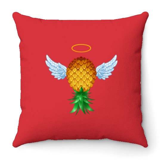 Cute Swinger Upside Down Pineapple Angel Wings Throw Pillows