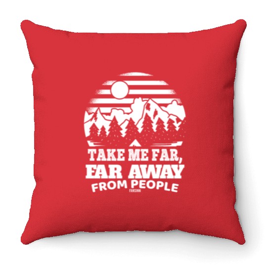 Hiking nature holiday I hate people Throw Pillows