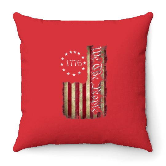 1776 We The People Patriotic American Constitution Throw Pillows