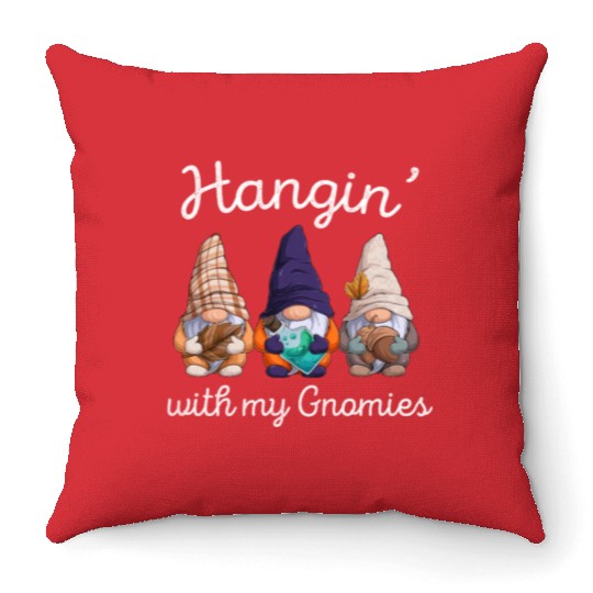 Funny Gardening Gnomes Men Women Gnome Throw Pillows