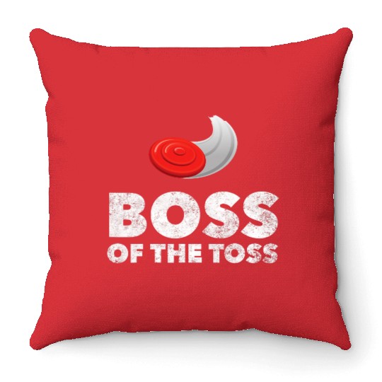 Boss of the Toss Funny Disc Golf Ultimate Frisbee Throw Pillows