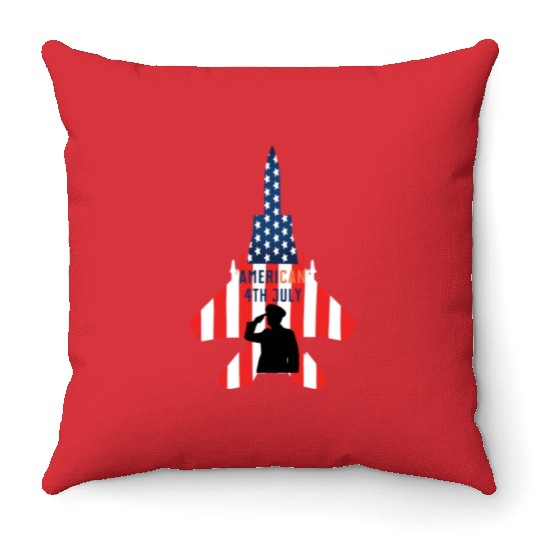 4th Of July US Military. 4th of July, AmeriCAN Throw Pillows