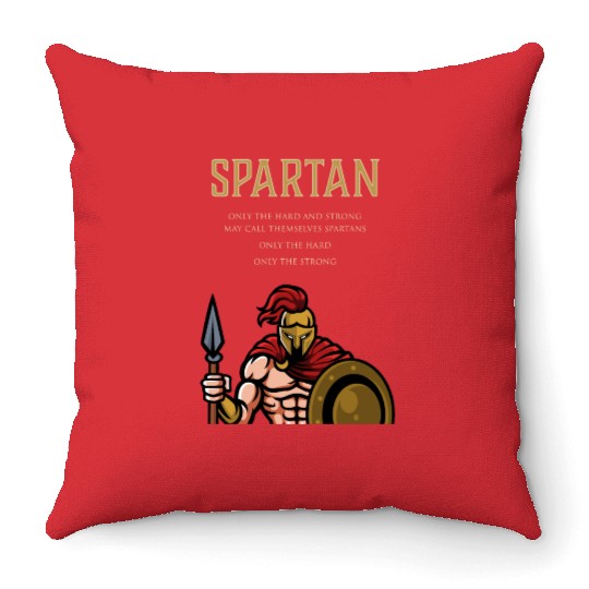 Spartan Soldier Motivation Warrior Training Throw Pillows