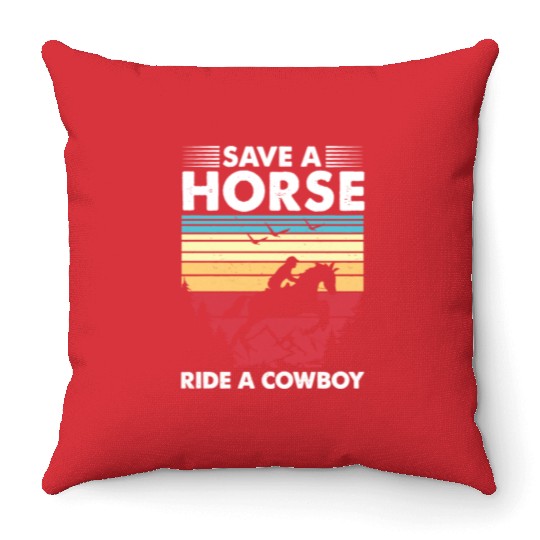 Ride A Cowboy Throw Pillows