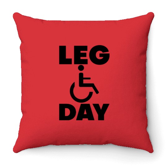 Leg Day Handicapped Wheelchair 15 Throw Pillows