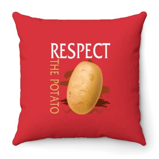 Potato Vegetable Throw Pillows, Respect The Potato Throw Pillows,