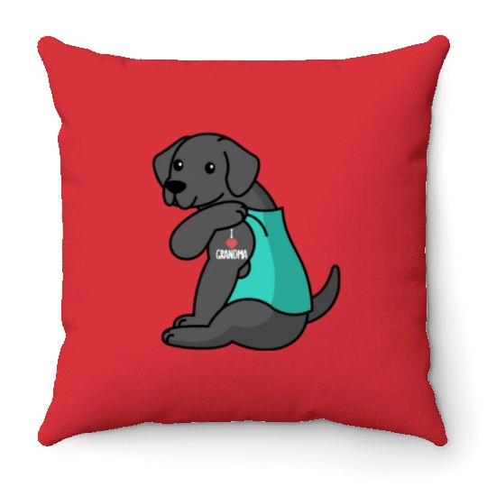 Great Dane I Love Grandma Throw Pillows