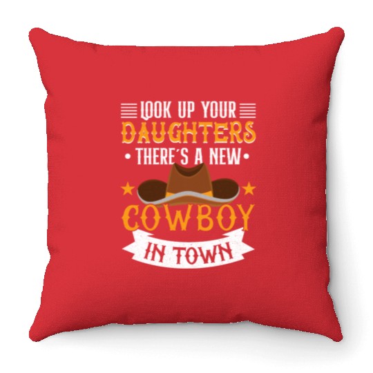 Cowboy Barn Bull Rider Rodeo Country Western Movie Throw Pillows