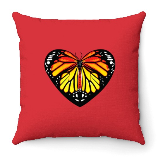Monarch Butterfly Heart Mom Butterfly Lover Mom Throw Pillows