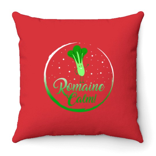 Lettuce Vegetable Throw Pillows, Romaine Calm Throw Pillows,