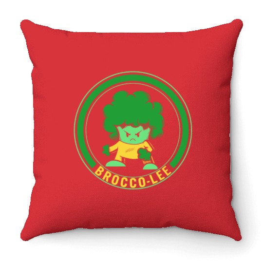 Vegetables Throw Pillows, Brocco-Lee Funny Vegetable