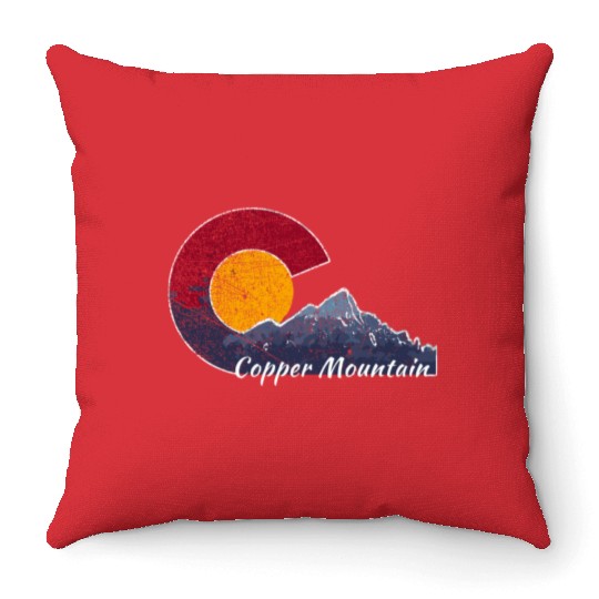Copper Mountain Colorado Mountain Scenery Throw Pillows