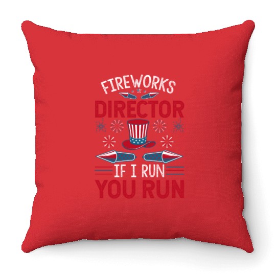 Funny 4th Of July Independence Day Fireworks Gifts Throw Pillows