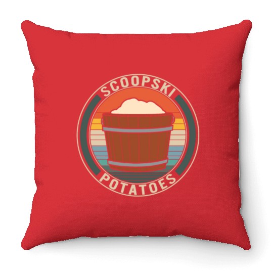 Potato Vegetable Throw Pillows, Scoopski Potatoes,