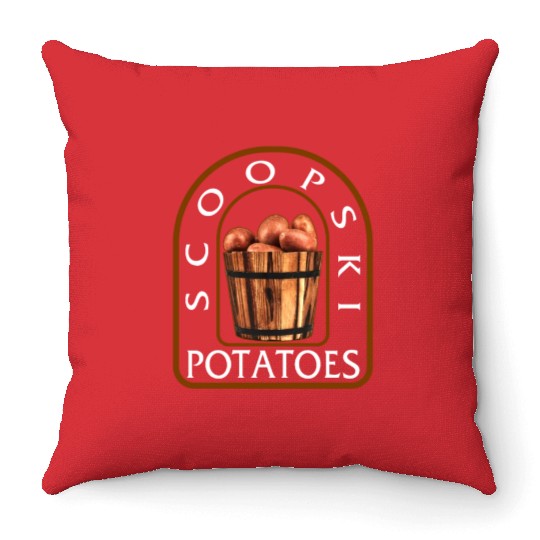 Potato Vegetable Throw Pillows, Scoopski Potatoes,