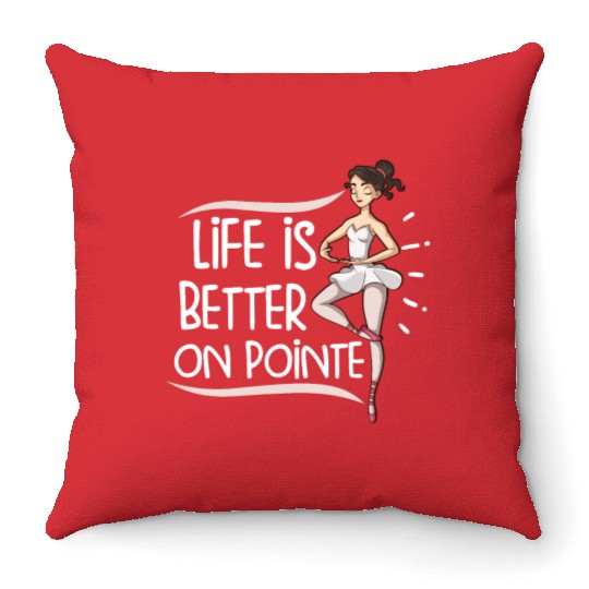 Ballet Ballerina Dance Dancer Dancing Ballet Gift Throw Pillows