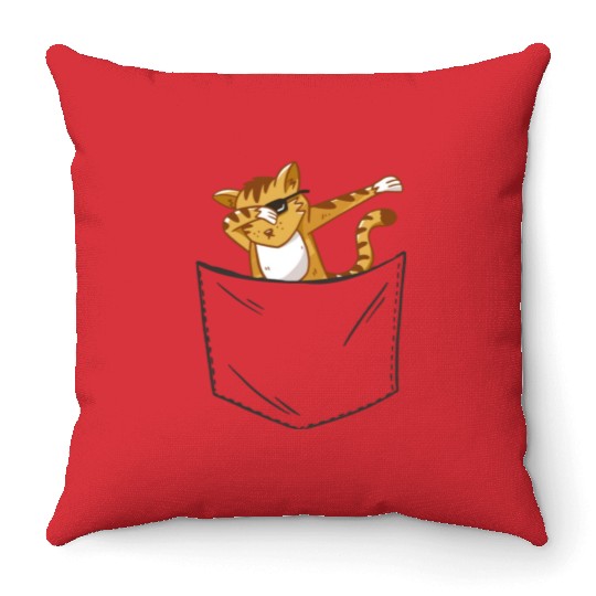 Pocket Cat Throw Pillows