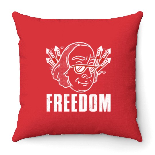 Freedom America Washington USA Flag 4th Of July Throw Pillows