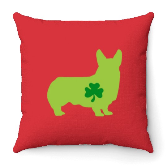 Corgi St. Patrick's Day Throw Pillows
