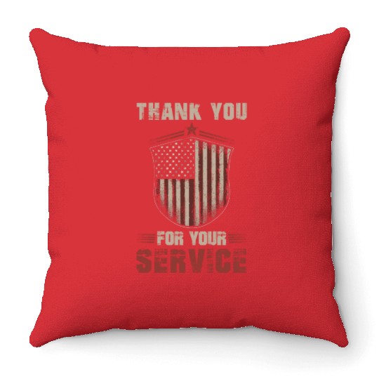 American Flag Patriotic Soldier US Veteran Men Throw Pillows