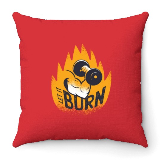 BURN MUSCLE Throw Pillows